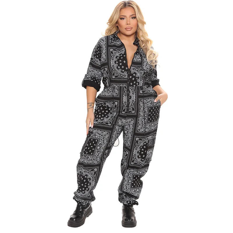 Autumn And Winter Fashion Sexy Lapel Zipper Drawstring Printed Casual Pants One-Piece Pants
Autumn And Winter Fashion Sexy Lapel Zipper Drawstring Printed Casual Pants One-Piece Pants