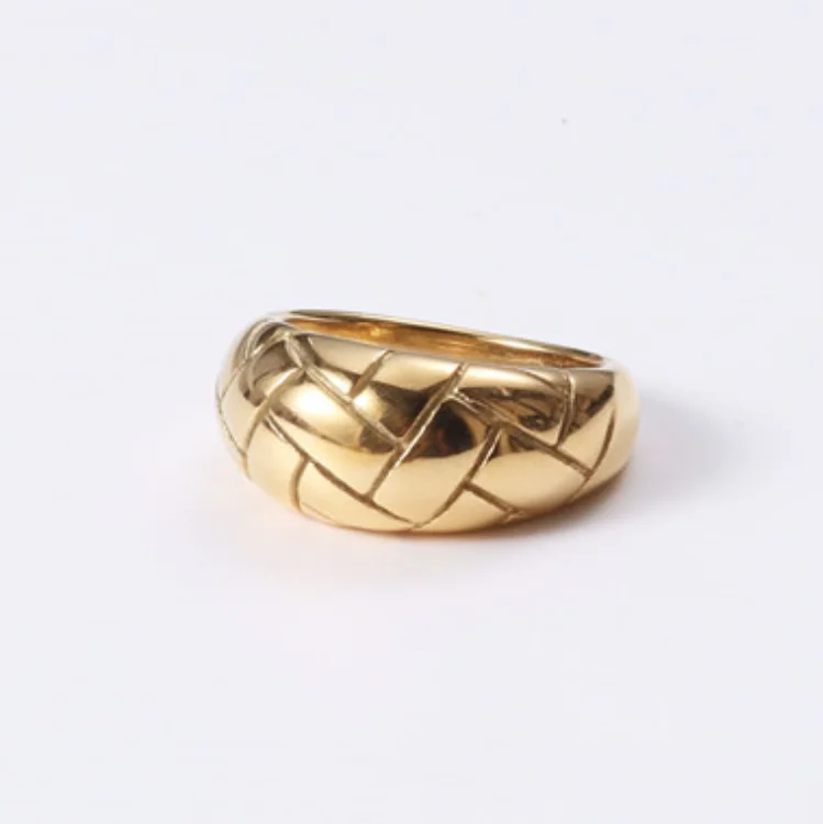 Wholesale Fashion Ring Jewelry 18K Gold Plated Stainless Steel Twist Ring Women, As picture
Wholesale Fashion Ring Jewelry 18K Gold Plated Stainless Steel Twist Ring Women, As picture