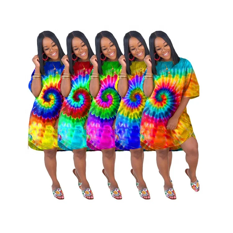 Wholesale Fashion Printing Floral T Shirt Dresses, Plus Sizes Casual Loose Short Sleeve Cotton Tie Dye Dress, Customized color
Wholesale Fashion Printing Floral T Shirt Dresses, Plus Sizes Casual Loose Short Sleeve Cotton Tie Dye Dress, Customized color