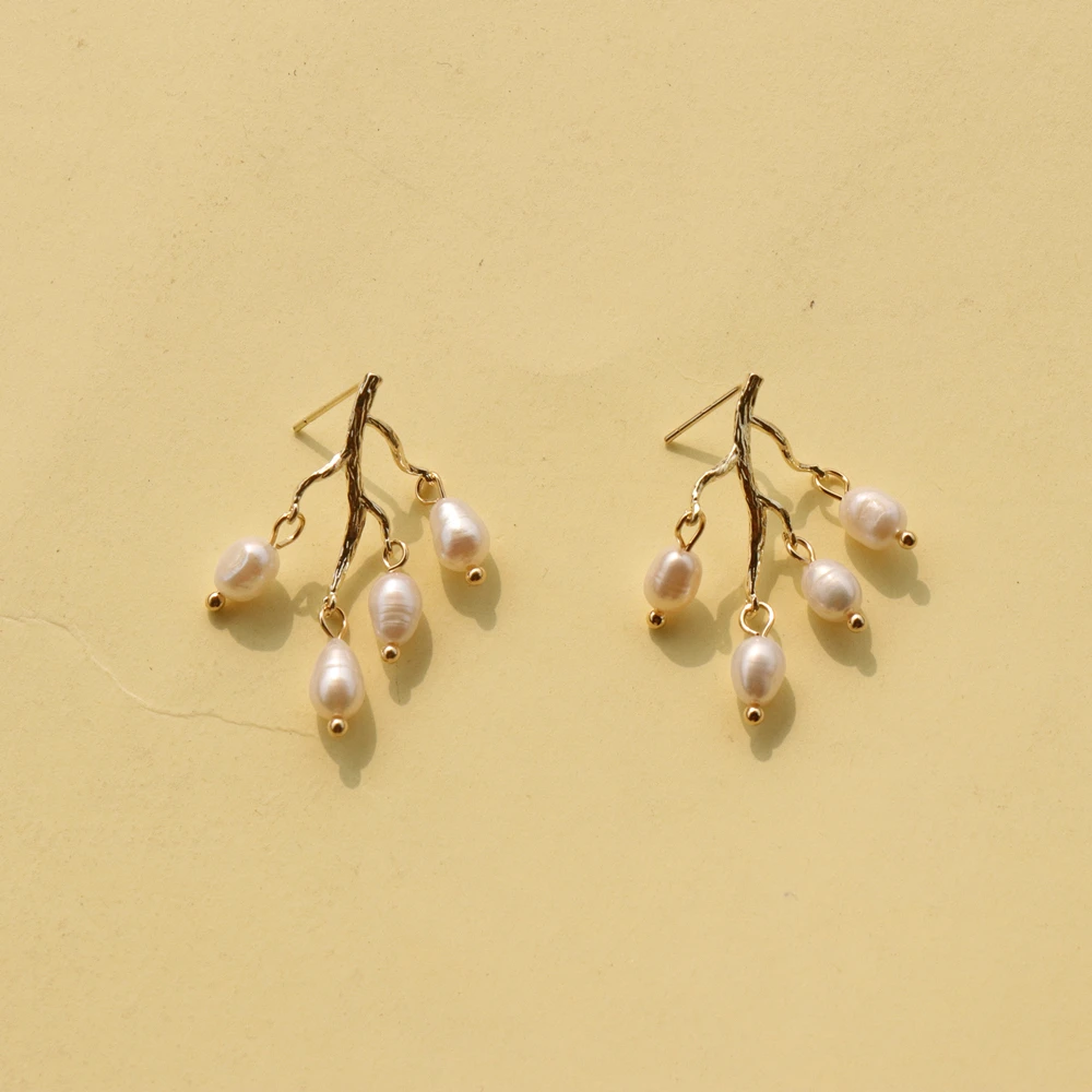 New Korean Simple Handmade Natural Freshwater Pearl Tree Drop Earrings For Women Party Wedding Jewelry, Colorful
New Korean Simple Handmade Natural Freshwater Pearl Tree Drop Earrings For Women Party Wedding Jewelry, Colorful