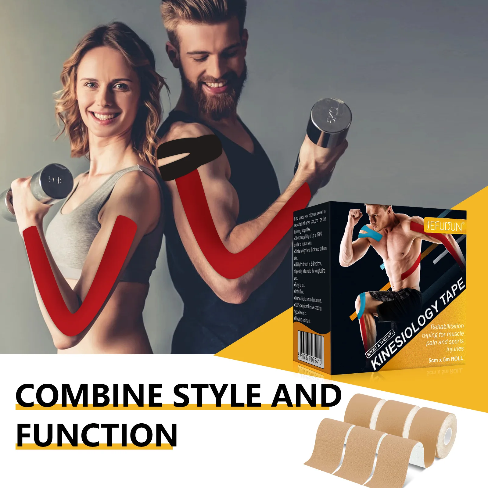 Anti Strain Elastic Bandage Sports Muscle Tape Waterproof Sticks Well Stays Longer Athletic Kinesiology Tape
Anti Strain Elastic Bandage Sports Muscle Tape Waterproof Sticks Well Stays Longer Athletic Kinesiology Tape
