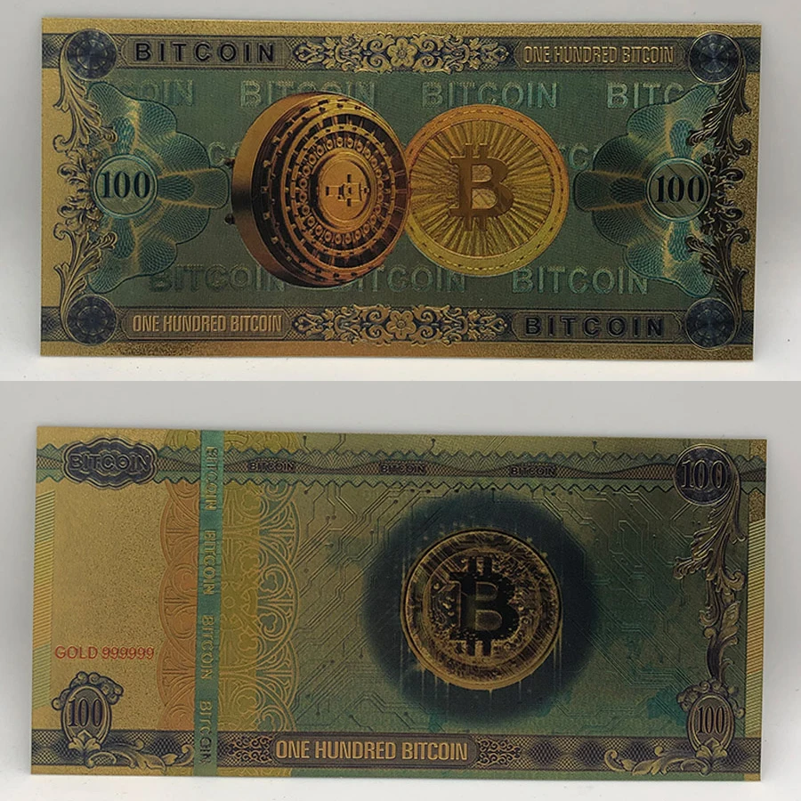 Beautiful ONE HUNDRED BITCOIN Souvenir Gold Banknotes Crypto Coin Bank Note with UV Light for Collection and Business Gift, Gold/colored gold/silver
Beautiful ONE HUNDRED BITCOIN Souvenir Gold Banknotes Crypto Coin Bank Note with UV Light for Collection and Business Gift, Gold/colored gold/silver