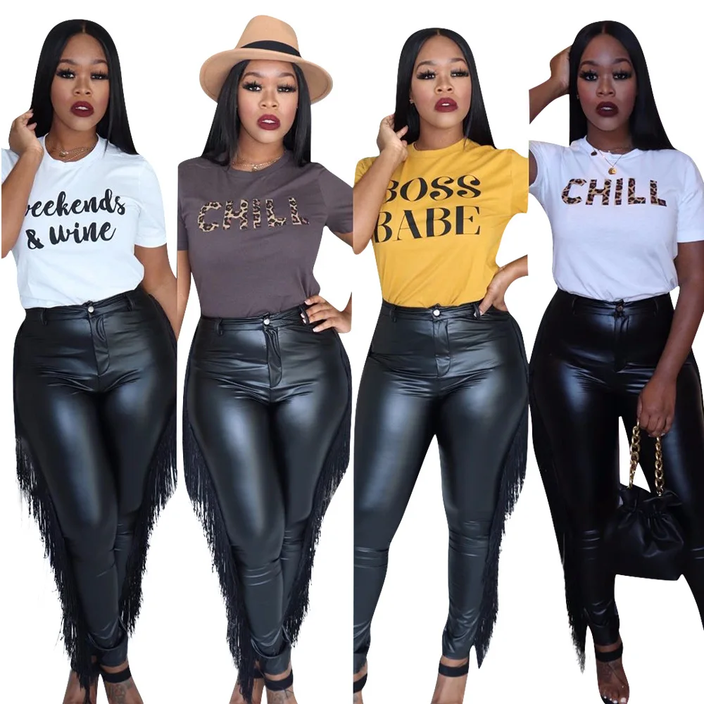 2022 New Fashion Casual Solid Color Fringed High Waist Stretch Ladies Black PU Leather Pants Trousers Women
2022 New Fashion Casual Solid Color Fringed High Waist Stretch Ladies Black PU Leather Pants Trousers Women