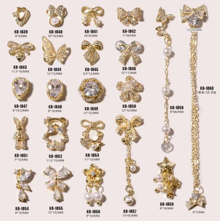 Glitter Golden Nail 3d Bows Nail Art Decorations with Heart Rhinestones, Alloy Nail Charms Jewelry
Glitter Golden Nail 3d Bows Nail Art Decorations with Heart Rhinestones, Alloy Nail Charms Jewelry