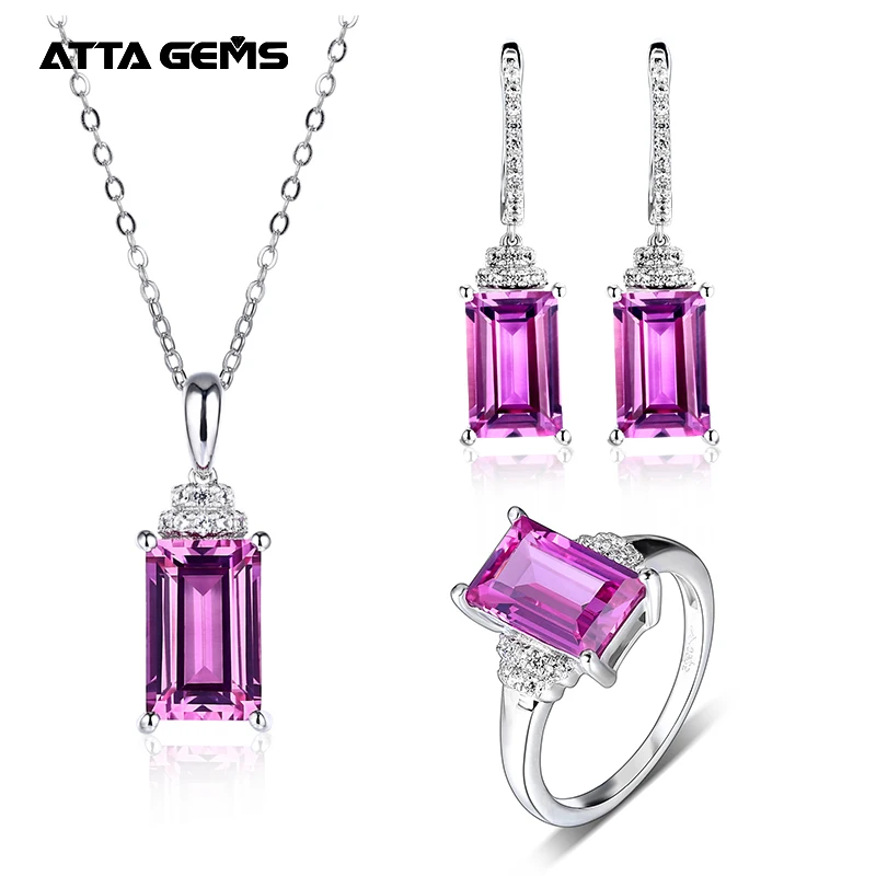12.8 Carats Purple Sapphire Gemstones Pendant Earrings Ring 925 Sterling Silver Purple Crystal Jewelry Sets Engagement Wedding
12.8 Carats Purple Sapphire Gemstones Pendant Earrings Ring 925 Sterling Silver Purple Crystal Jewelry Sets Engagement Wedding