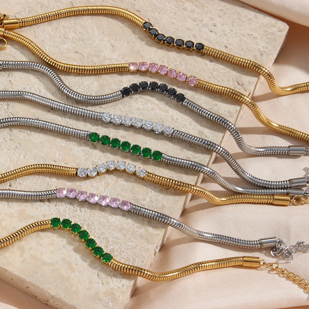 Colorful Diamond Bracelet Stainless Steel Snake Chain Charm Bracelet Snake Chain Bracelet Stainless Steel
Colorful Diamond Bracelet Stainless Steel Snake Chain Charm Bracelet Snake Chain Bracelet Stainless Steel