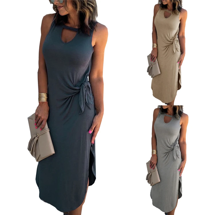 Loose Waist Solid Color Long Dresses Women Lady Elegant With Tie Straps Vest Clothing New For Summer 2021
Loose Waist Solid Color Long Dresses Women Lady Elegant With Tie Straps Vest Clothing New For Summer 2021