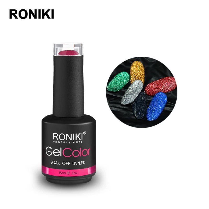 RONIKI custom logo wholesale oem private label color uv glitter gel nail polish, 6 colors
RONIKI custom logo wholesale oem private label color uv glitter gel nail polish, 6 colors