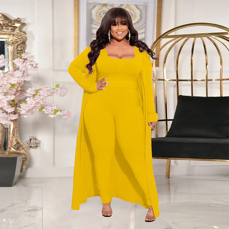 women clothing 2021 plus size ribbed knit long sleeve 3 pieces lounge wear sets sweater three piece cardigan pants set outfits, Multi colors
women clothing 2021 plus size ribbed knit long sleeve 3 pieces lounge wear sets sweater three piece cardigan pants set outfits, Multi colors