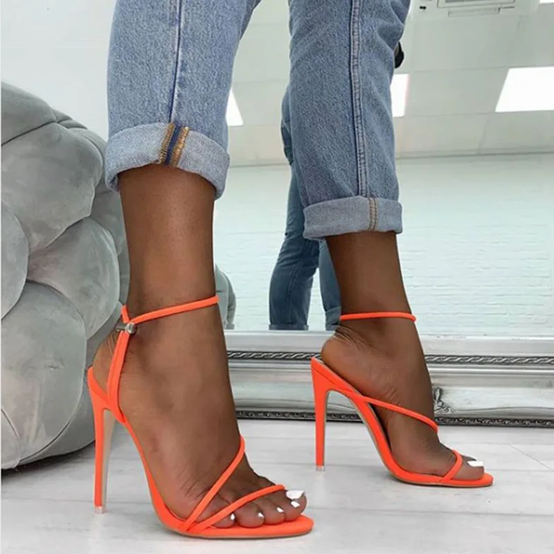 Stiletto High Heel Thin Belt Bright Sandals Adjustable Pointed-Toe Sexy Ladies Shoes 
Stiletto High Heel Thin Belt Bright Sandals Adjustable Pointed-Toe Sexy Ladies Shoes