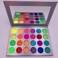 

Glow in the dark bright neon sparkly colorful glitter holographic no logo eyeshadow palette