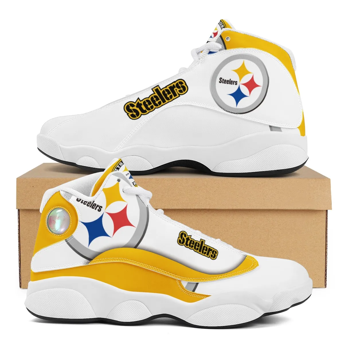 Wholesale NFL Steelers Custom Print Logo Design Sneakers Fashion Sport Sneaker Unisex Breathable Team Casual Shoes
Wholesale NFL Steelers Custom Print Logo Design Sneakers Fashion Sport Sneaker Unisex Breathable Team Casual Shoes