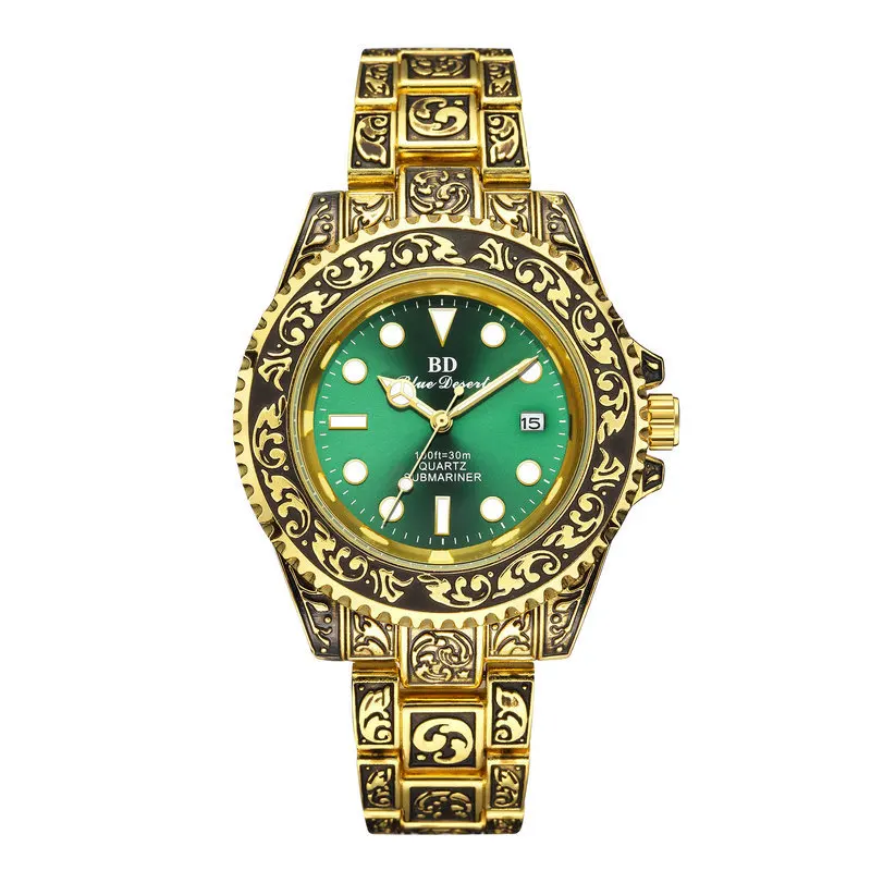 Luxury Brand Gold Engraved Green Dial Watches For Men Vintage Style Male Luminous Pointers Waterproof Quartz Analog Watches
Luxury Brand Gold Engraved Green Dial Watches For Men Vintage Style Male Luminous Pointers Waterproof Quartz Analog Watches