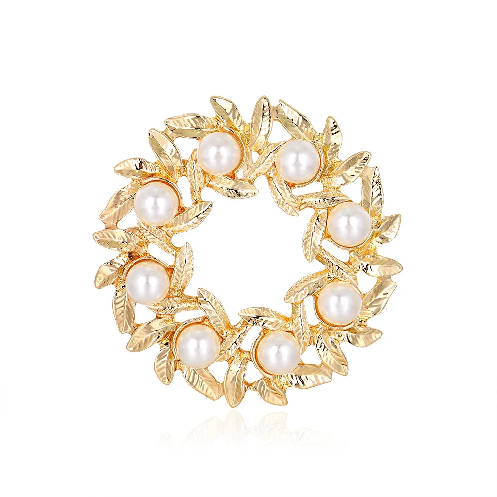 Alloy Leaf Wreath Pearl Brooch Gold Brooch Fashion Bridal Party Brooch Pins Wedding Dress Accessories
Alloy Leaf Wreath Pearl Brooch Gold Brooch Fashion Bridal Party Brooch Pins Wedding Dress Accessories