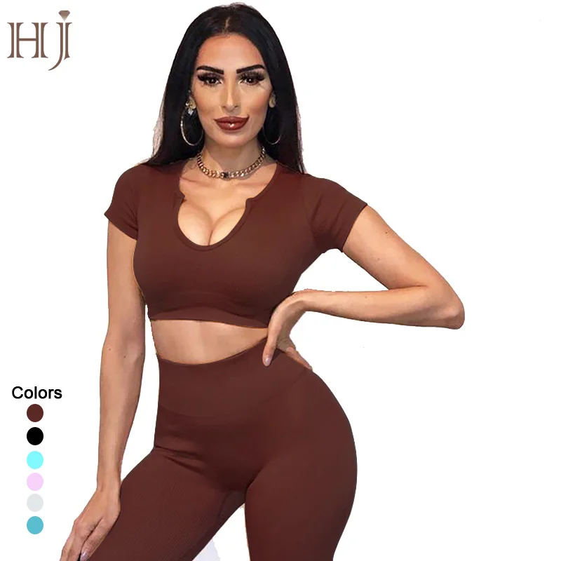 Outfits 2 Piece Set Workout Athletic Solid Leggings and Sports Bra Set Gym Clothes Ribbed Short Sleeve Crop Top Leggings, Customized colors
Outfits 2 Piece Set Workout Athletic Solid Leggings and Sports Bra Set Gym Clothes Ribbed Short Sleeve Crop Top Leggings, Customized colors