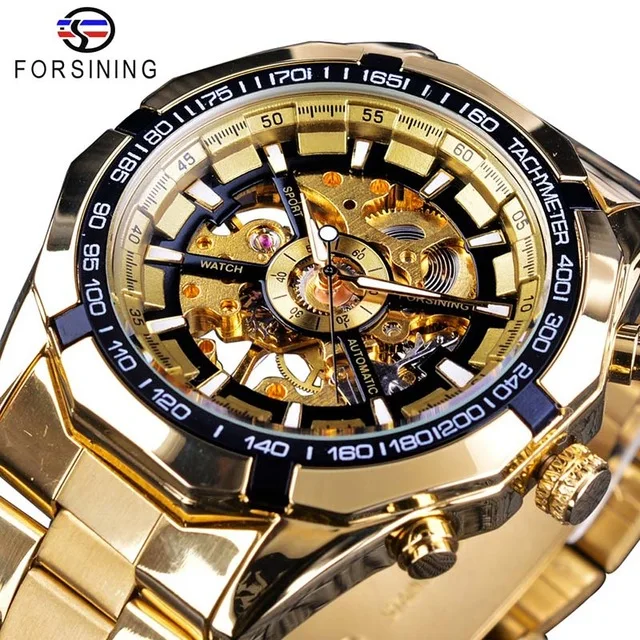 Forsining Watch 2019 Top Brand Luxury Full Golden Mechanical Mens Watch Skeleton Clock Sport Fashion Casual Watches Men Wrist, 8-color
Forsining Watch 2019 Top Brand Luxury Full Golden Mechanical Mens Watch Skeleton Clock Sport Fashion Casual Watches Men Wrist, 8-color
