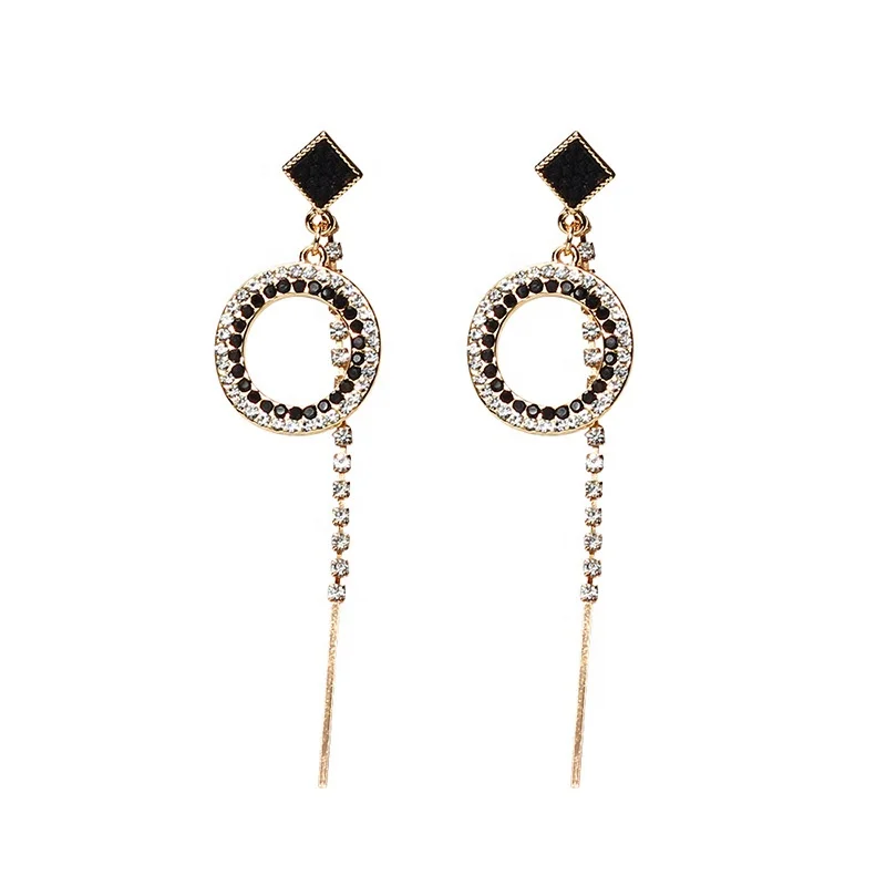 Fashion Round Long Tassel Pendant Crystal Stud Earring Women Girl Bride Bridal Wedding Party earrings, Picture shows
Fashion Round Long Tassel Pendant Crystal Stud Earring Women Girl Bride Bridal Wedding Party earrings, Picture shows