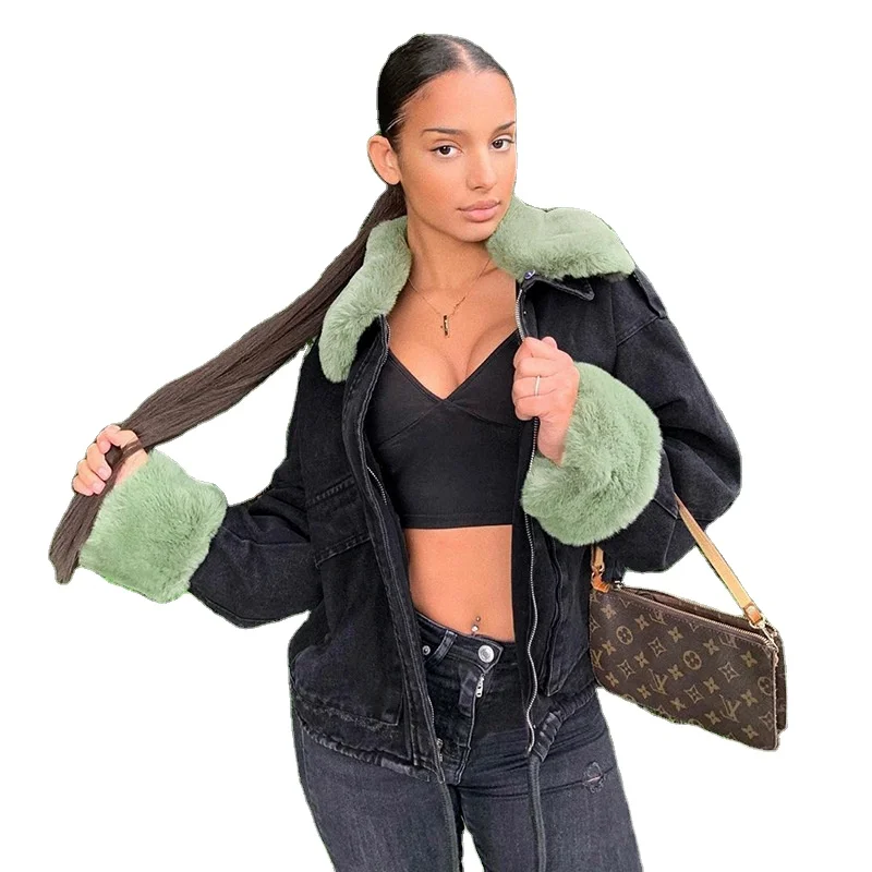 2020 Winter New Women's Fashion Detachable Fur Collar Black Zipper Jean Jacket Plush Cuffs Casual Fashion Women's Denim Jacket
2020 Winter New Women's Fashion Detachable Fur Collar Black Zipper Jean Jacket Plush Cuffs Casual Fashion Women's Denim Jacket