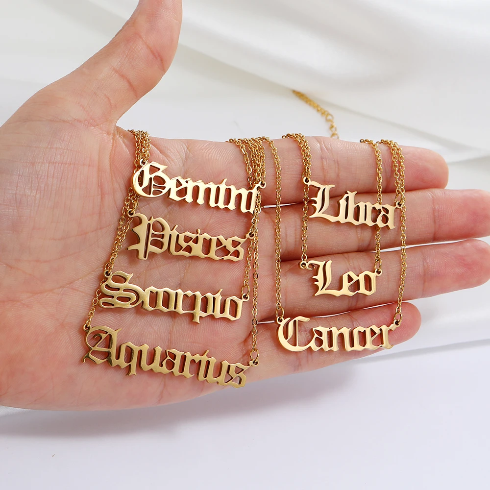 2020 New gold Stainless Steel pendant Zodiac Sign Necklaces Jewelry for women wholesale N206272
2020 New gold Stainless Steel pendant Zodiac Sign Necklaces Jewelry for women wholesale N206272