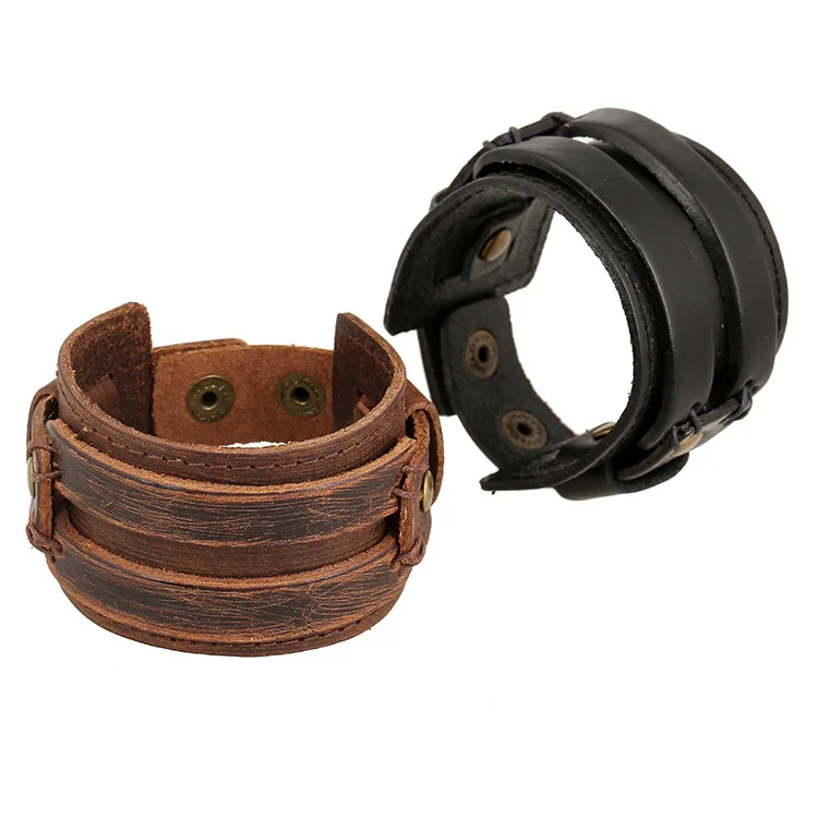 Wholesale Punk Jewelry Genuine Leather Bracelet for Men Stocks Sale Charm Leather Cuffs Bracelets
Wholesale Punk Jewelry Genuine Leather Bracelet for Men Stocks Sale Charm Leather Cuffs Bracelets