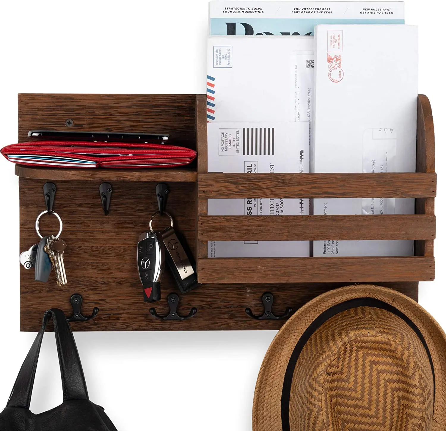 JUNJI Wall Mail Organizer Key Holder for Wall Farmhouse Decor Coat Rack Entryway Organizer with Hooks
JUNJI Wall Mail Organizer Key Holder for Wall Farmhouse Decor Coat Rack Entryway Organizer with Hooks