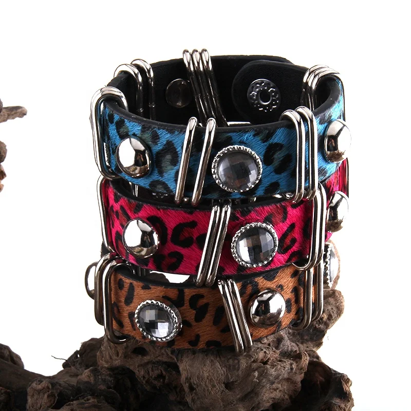 Fashion Boho Leather Armbander Metal Rectangle Real Leopard Horsetail Leather Bracelets
Fashion Boho Leather Armbander Metal Rectangle Real Leopard Horsetail Leather Bracelets