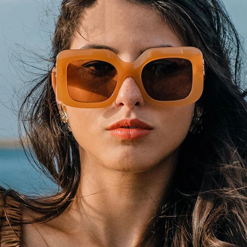 2022 New Fashion Oversized Square Jelly Colorful Sunglasses Women Shades UV400 Trendy Men Tea Orange Sun Glasses Unisex Eyewear
2022 New Fashion Oversized Square Jelly Colorful Sunglasses Women Shades UV400 Trendy Men Tea Orange Sun Glasses Unisex Eyewear