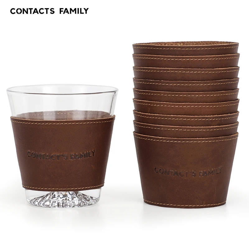 CONTACT'S FAMILY Factory Custom Logo Handmade Bar Pub Style Sturdy Durable 16 oz Pint Glass Holder Genuine Leather Drink Sleeve
CONTACT'S FAMILY Factory Custom Logo Handmade Bar Pub Style Sturdy Durable 16 oz Pint Glass Holder Genuine Leather Drink Sleeve
