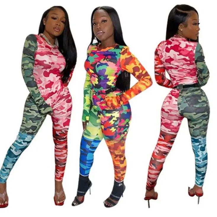 New Arrival Long Sleeve Camouflage Color Matching Printing Casual Woman Suit 2 Piece womens tracksuits 2 piece set
New Arrival Long Sleeve Camouflage Color Matching Printing Casual Woman Suit 2 Piece womens tracksuits 2 piece set