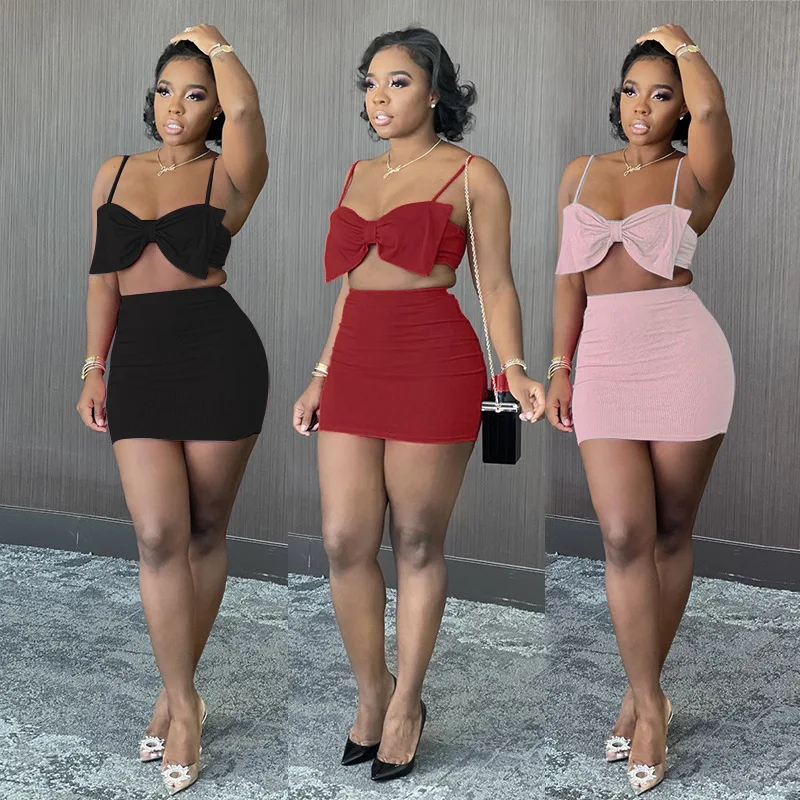 Wholesale Fashion Y2k Summer Sexy Club Outfit For Women Solid Sleeveless Bodycon Backless Halter Short Two Piece Skirt, Picture color
Wholesale Fashion Y2k Summer Sexy Club Outfit For Women Solid Sleeveless Bodycon Backless Halter Short Two Piece Skirt, Picture color