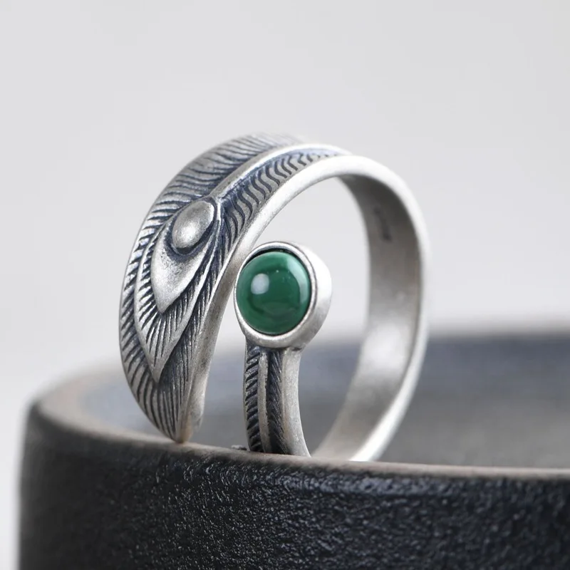 2021 popular men S925 silver retro malachite phoenix rings women wedding opening 925 silver rings jewelry women, As picture
2021 popular men S925 silver retro malachite phoenix rings women wedding opening 925 silver rings jewelry women, As picture