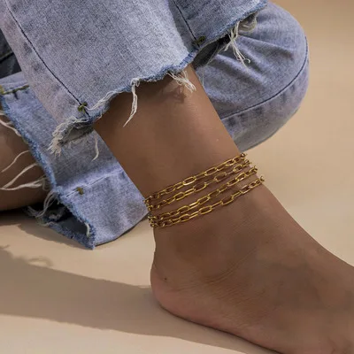 Summer Punk 4pcs Set Link Chain Anklets Set Curb Layered Square Link Chain Anklets Bracelet For Women Girls
Summer Punk 4pcs Set Link Chain Anklets Set Curb Layered Square Link Chain Anklets Bracelet For Women Girls