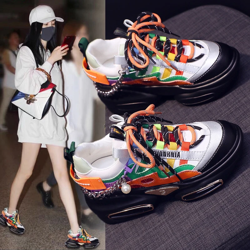 Jinbeile Designer Chunky Sneakers Women 2021 Fashion Metal Chain Thick Sole Casual Platform Sneakers Women Sport Ladies Shoes
Jinbeile Designer Chunky Sneakers Women 2021 Fashion Metal Chain Thick Sole Casual Platform Sneakers Women Sport Ladies Shoes