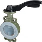 D741f46-16c cast steel flange lined PTFE butterfly valve DN50