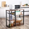Unique Furniture Manufacturing Metal Wire Kitchen Rack Antique Wooden Bakers Rack