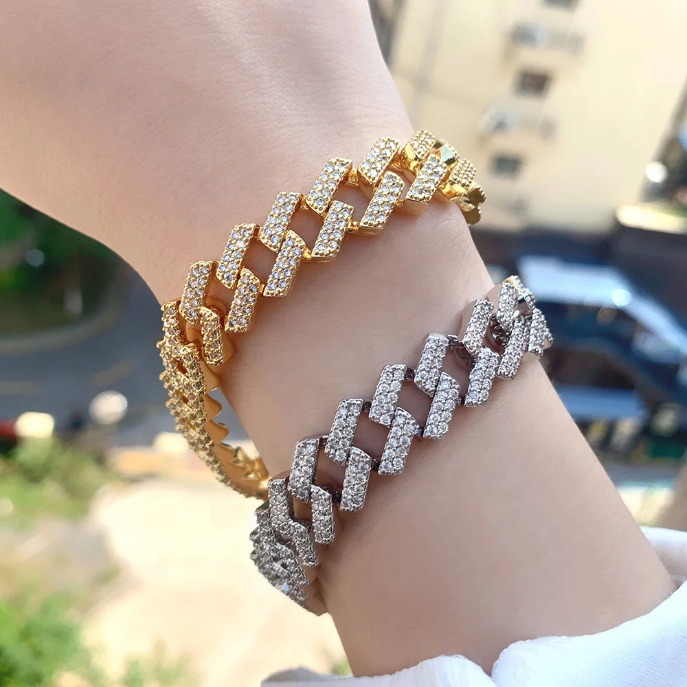 Pop hip hop jewelry bling cz diamond bracelet anklet rapper cuban link chain bracelets, Gold/silver
Pop hip hop jewelry bling cz diamond bracelet anklet rapper cuban link chain bracelets, Gold/silver