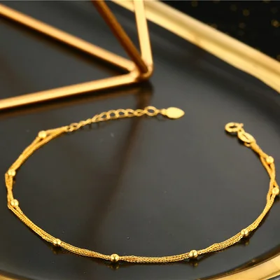 NINE'S Women Multi-layer Bead Charm Bracelet 18K Pure Real Solid Yellow Gold Chain Bracelets
NINE'S Women Multi-layer Bead Charm Bracelet 18K Pure Real Solid Yellow Gold Chain Bracelets