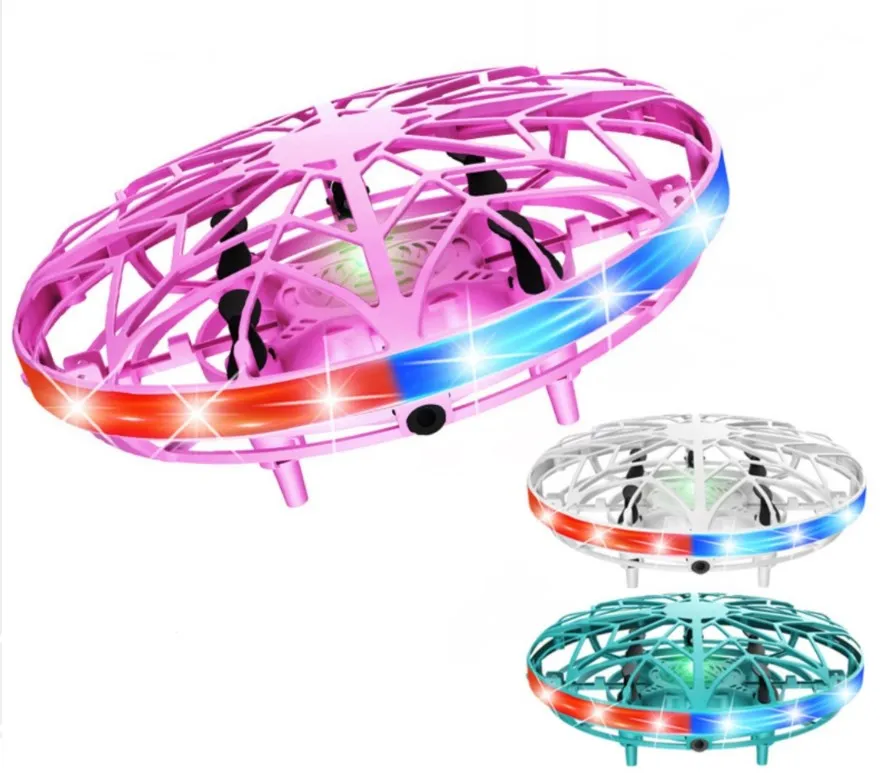 

Anti-collision Flying Ball UFO Toy Mini Drone with LED Light Hand Induction Sensor Suspension RC Aircraft Toy Gift Amazon Hot, Pink/white/blue