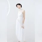 Wholesale lady fashionable summer white strap vintage women party long dresses