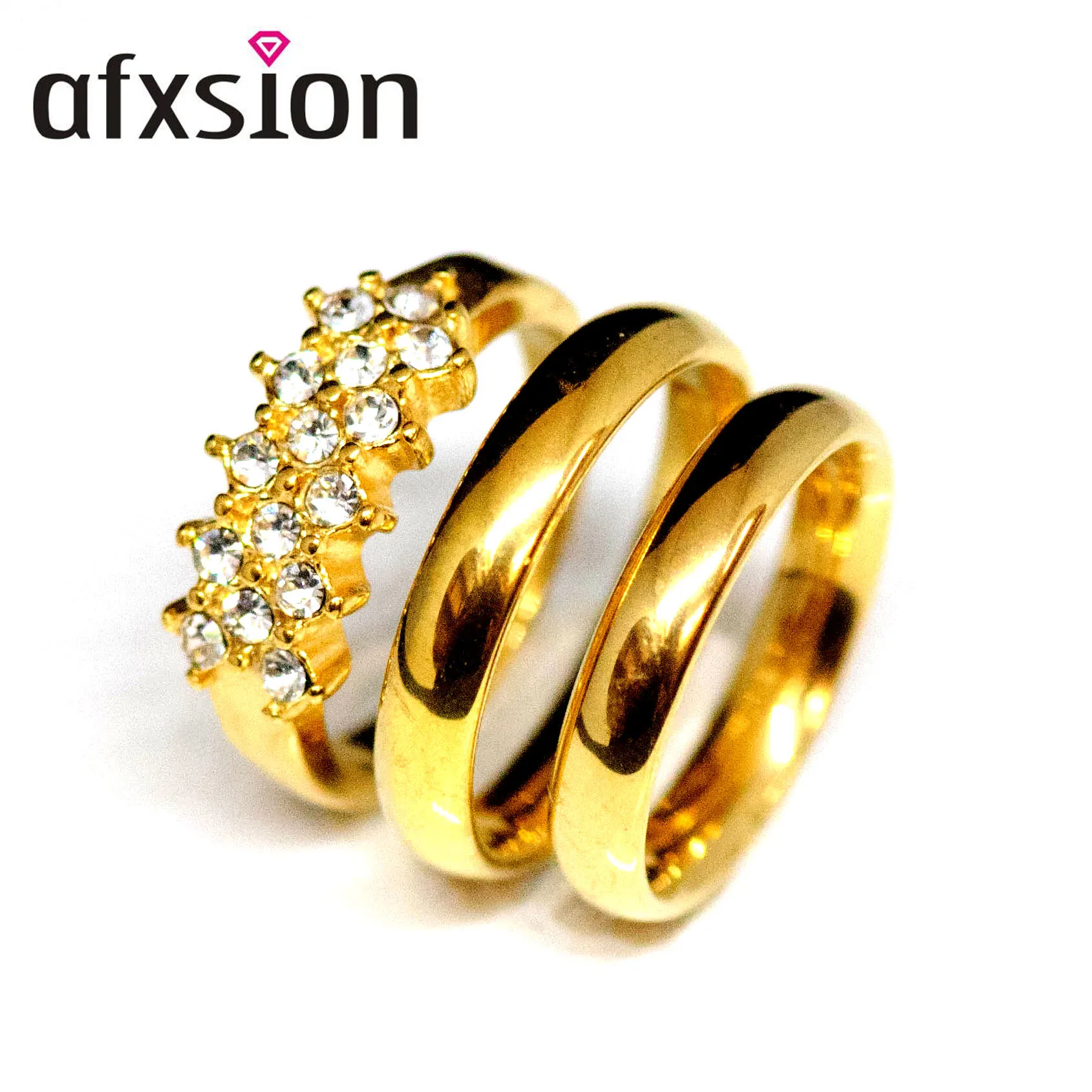 AFXSION 2019 sale 3pcs ring set Dubai Gold Wedding diamond ring stainless steel stone ring, Picture
AFXSION 2019 sale 3pcs ring set Dubai Gold Wedding diamond ring stainless steel stone ring, Picture