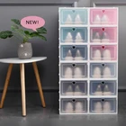 Durable Home Stackable PP Plastic Transparent Organizer Shoe Storage Box