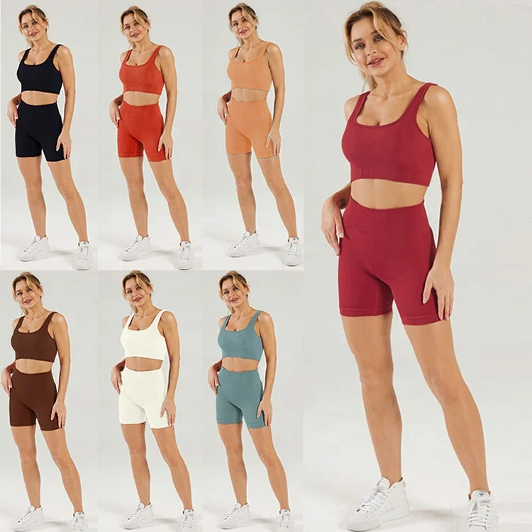Summer Gym Clothing Seamless Yoga Set 2 Piece Scrunch Butt Seamless Yoga Shorts Sets
Summer Gym Clothing Seamless Yoga Set 2 Piece Scrunch Butt Seamless Yoga Shorts Sets