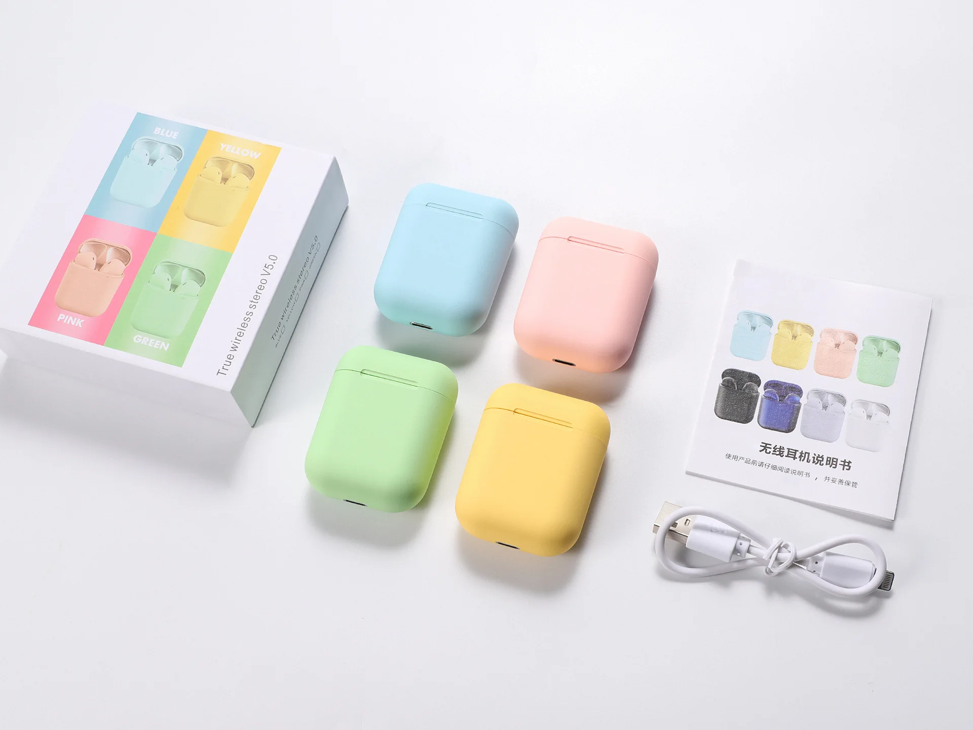 hot sell mobile phone colorful inpods 12 touch control tws wireless earbud earphone earpod headphone for apple wireless earphone - ANKUX.COM