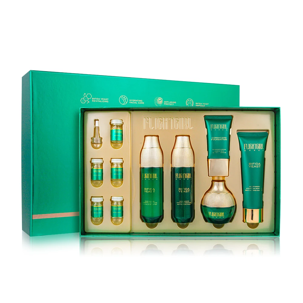 Sun Forever Cosmetics Skin Care Products Flightgirl Bifida yeast moisturizing soothing 10pcs set, Green package
Sun Forever Cosmetics Skin Care Products Flightgirl Bifida yeast moisturizing soothing 10pcs set, Green package