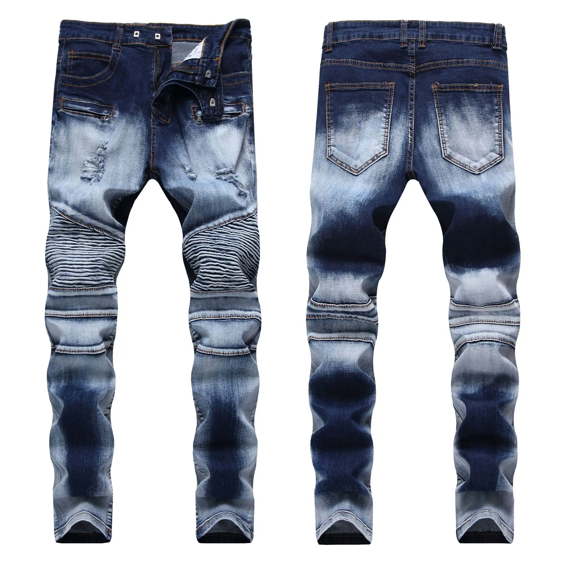 Stretch slim Small straight dark blue pleated designer stretch denim mens jeans 2021
Stretch slim Small straight dark blue pleated designer stretch denim mens jeans 2021
