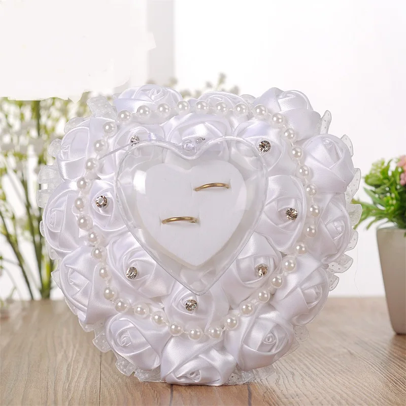 New Fashion Ring Pillow White Wedding Bride Ring Box Pearl Heart Ring Pillow Wedding Supplies, Pure color
New Fashion Ring Pillow White Wedding Bride Ring Box Pearl Heart Ring Pillow Wedding Supplies, Pure color