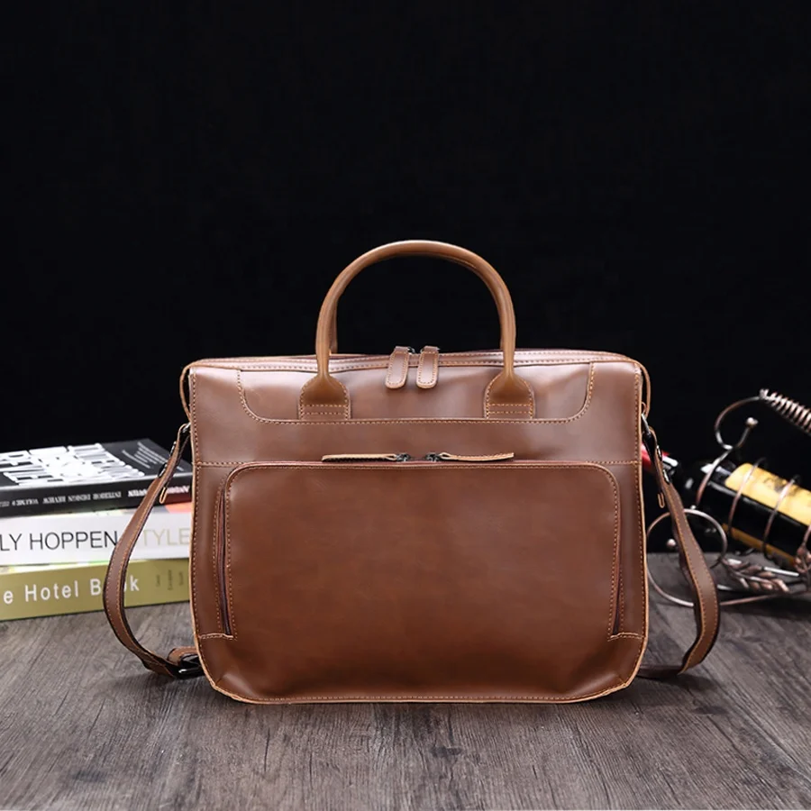 In Stock Vintage Mens Office Briefcase Bag For Laptop PU Brown 14 Inch Laptop Business Leather Bag In 2020, Customized
In Stock Vintage Mens Office Briefcase Bag For Laptop PU Brown 14 Inch Laptop Business Leather Bag In 2020, Customized