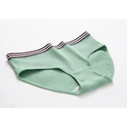 Women's Thread Cotton Mid-Waist Breathable Solid Color Underwear Panties