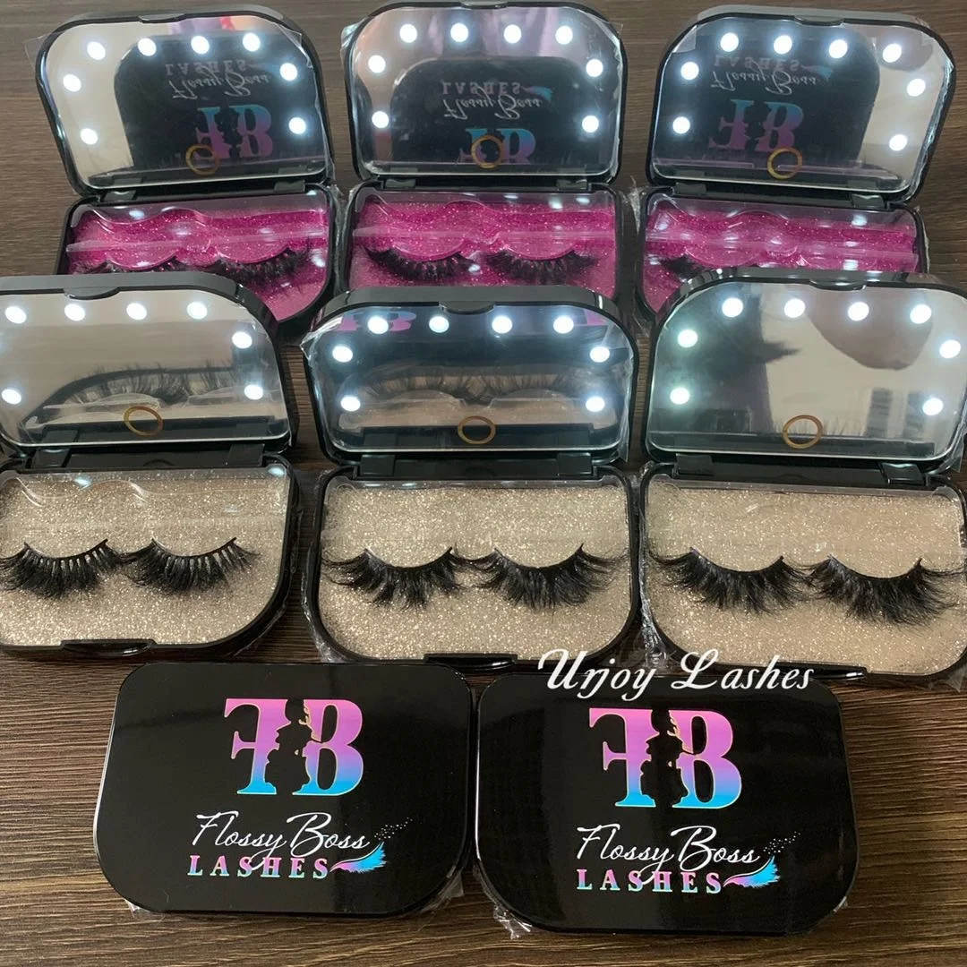New design 5D mink eyelash case vendor black package private label led lights lash case with mirror, Natural black
New design 5D mink eyelash case vendor black package private label led lights lash case with mirror, Natural black