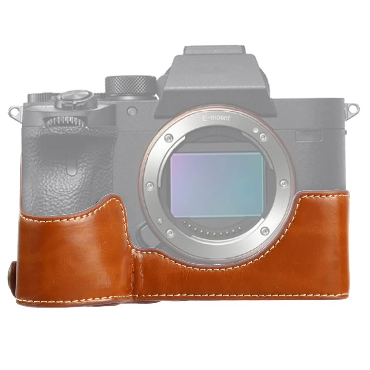 1/4 inch Thread PU Leather Camera Half Case Base for Sony ILCE-7RM4 / A7RM4 / A7R IV, Brown
1/4 inch Thread PU Leather Camera Half Case Base for Sony ILCE-7RM4 / A7RM4 / A7R IV, Brown